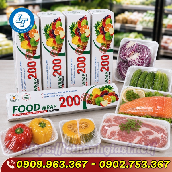 MÀNG BỌC THỰC PHẨM FOOD WRAP 200 CHÍNH HÃNG THÙNG 10 HỘP MÀNG BỌC THỰC PHẨM FOOD WRAP 200 CHÍNH HÃNG THÙNG 10 HỘP