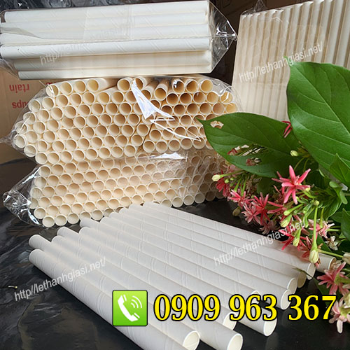 XƯỞNG SẢN XUẤT ỐNG HÚT GIẤY GIÁ RẺ TPHCM ống hút giấy phi 6 màu trắng
