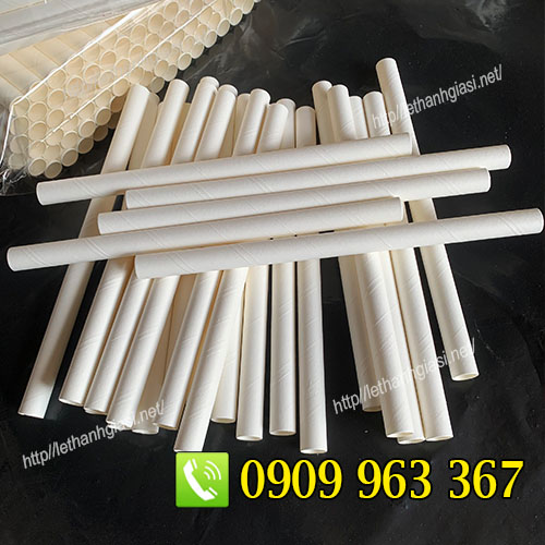 XƯỞNG SẢN XUẤT ỐNG HÚT GIẤY GIÁ RẺ TPHCM ống hút giấy trà sữa màu trắng