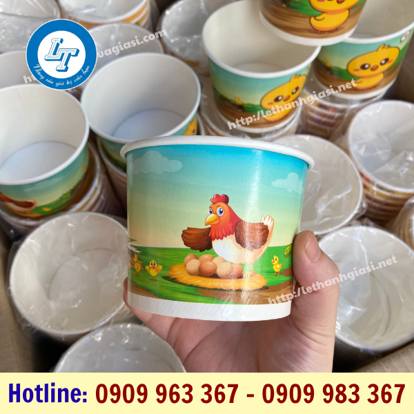 TÌM MUA TÔ GIẤY 240ML Ở ĐÂU GIÁ RẺ tô giấy in sẵn đựng cháo, kem