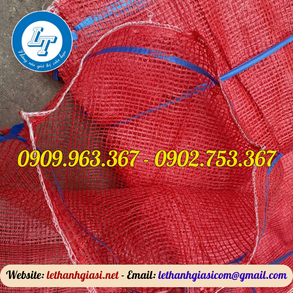 BAO TẢI LƯỚI GIÁ RẺ NHIỀU MÀU bao tải lưới màu đỏ