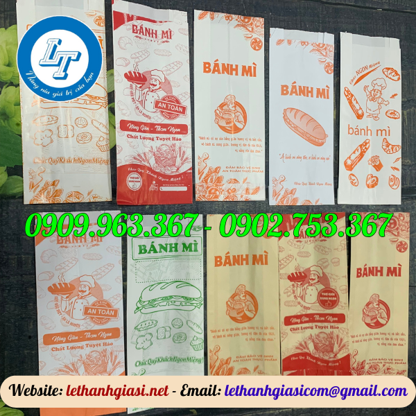BỎ SỈ GIẤY KẸP BÁNH MÌ THỊT GIÁ RẺ túi giấy đựng bánh mì