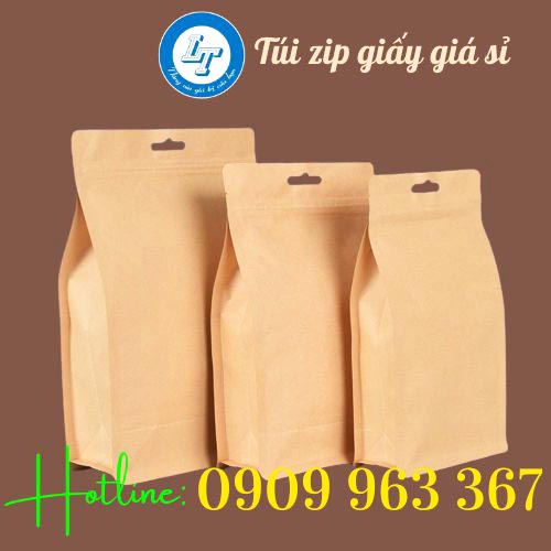 Sản xuất túi zipper giấy đựng thực phẩm giá rẻ túi zip giấy có quai móc