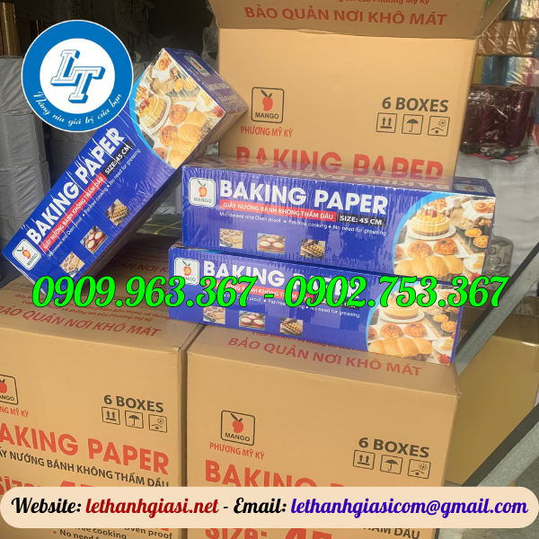 GIẤY NƯỚNG BÁNH KHÔNG THẤM DẦU CUỘN LỚN GIÁ SỈ giấy nướng bánh