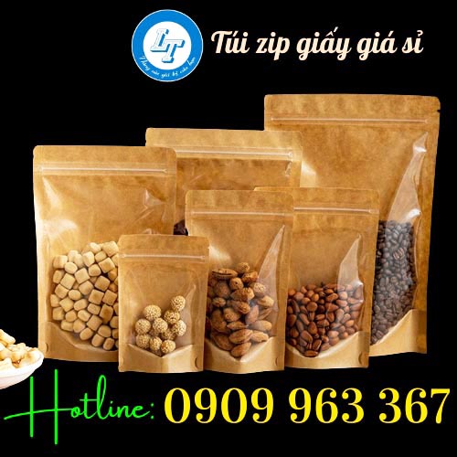 Sản xuất túi zipper giấy đựng thực phẩm giá rẻ túi zip giấy đựng bánh kẹo