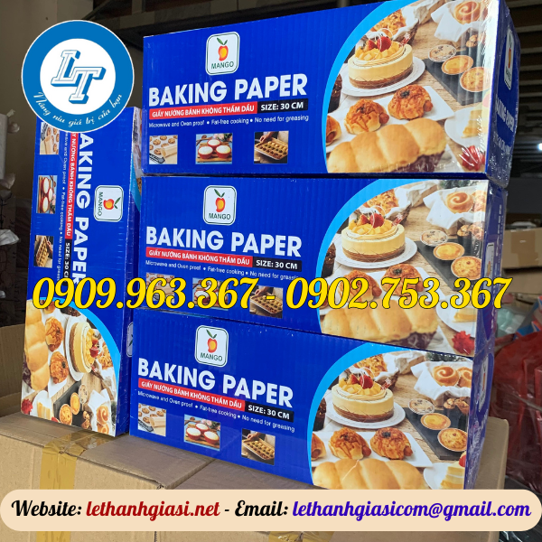 GIẤY NƯỚNG BÁNH KHÔNG THẤM DẦU CUỘN LỚN GIÁ SỈ giấy nướng bánh