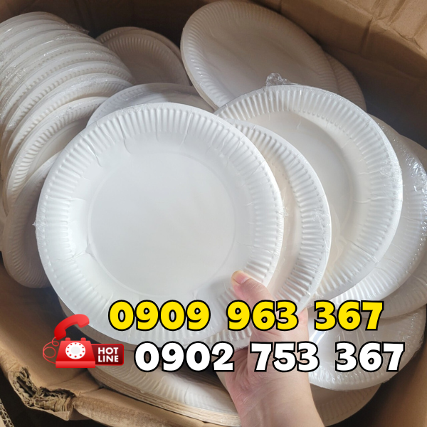 DĨA GIẤY SINH NHẬT dĩa giấy trắng dùng 1 lần