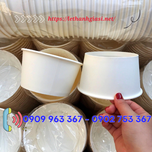 Tô giấy màu trắng có nắp giá sỉ tô giấy màu trắng