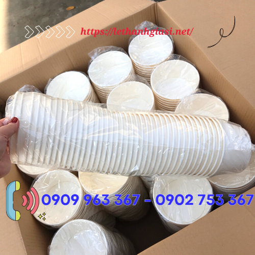 Tô giấy màu trắng có nắp giá sỉ tô giấy màu trắng 750ml