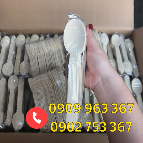 Muỗng gỗ ăn cơm dùng 1 lần giá sỉ rẻ muỗng gỗ dùng 1 lần