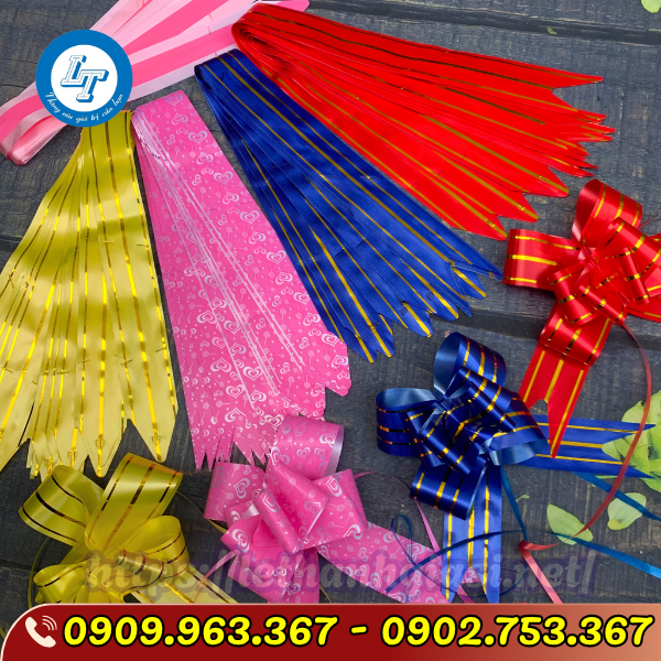 SỈ RẺ NƠ GÓI QUÀ ĐẸP, ĐỦ MÀU TẠI TPHCM nơ rút nhiều màu