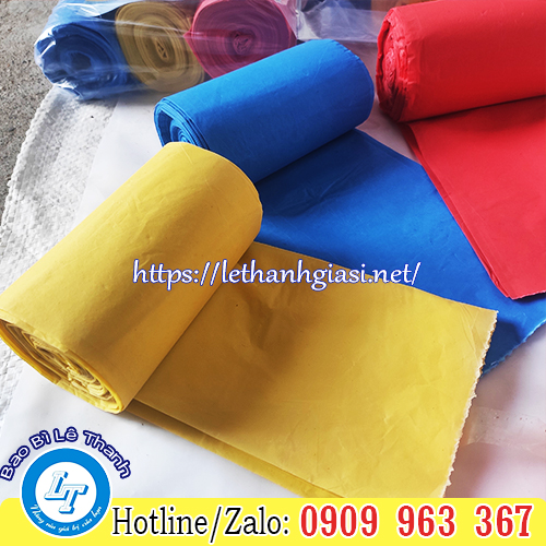 TÚI RÁC CUỘN ĐEN, CUỘN MÀU GIÁ RẺ TIẾT KIỆM túi đựng rác cuộn 3 màu xanh, đỏ, vàng