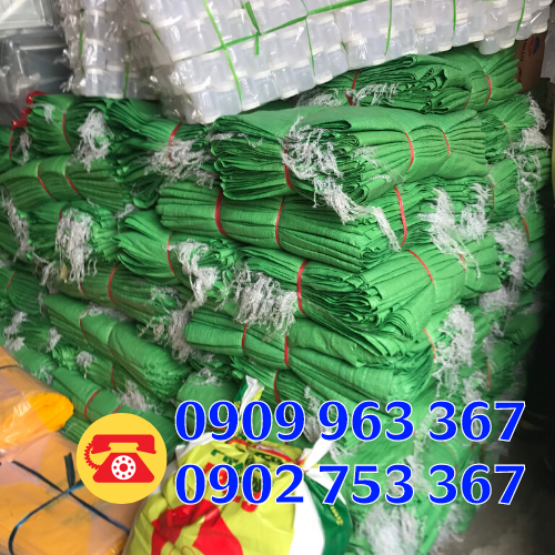 Đặt hàng bao tải in logo giá rẻ tại TPHCM bao tải dứa màu xanh