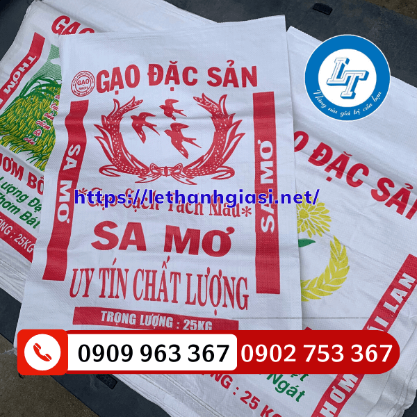 Mua bao tải in logo theo yêu cầu ở đâu giá rẻ bao tải đựng gạo có in
