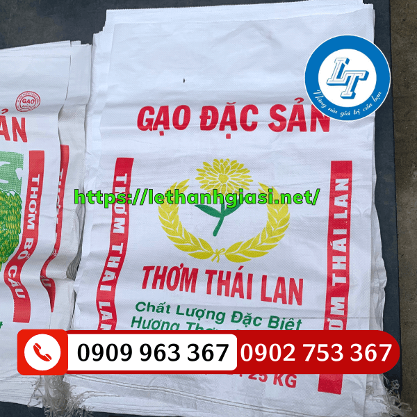 Mua bao tải in logo theo yêu cầu ở đâu giá rẻ bao tải đựng gạo in logo