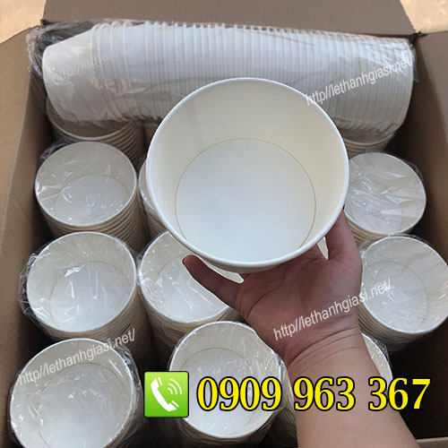 CÔNG TY SẢN XUẤT TÔ GIẤY DÙNG 1 LẦN GIÁ RẺ TPHCM tô giấy màu trắng 750ml