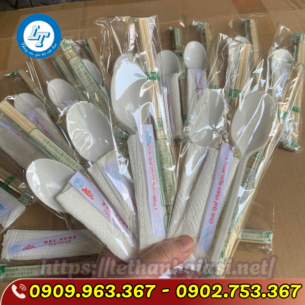 BỎ SỈ COMBO ĐŨA MUỖNG TĂM GIẤY THÙNG 1000 BỘ combo đũa muỗng tăm giấy