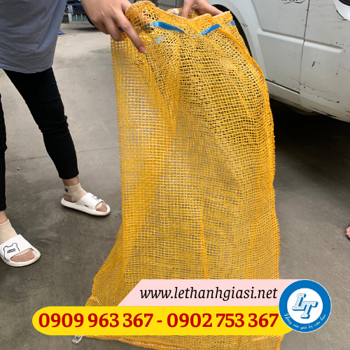Cung cấp bao tải lưới đựng nông sản giá rẻ Miền Nam bao tải lưới màu vàng