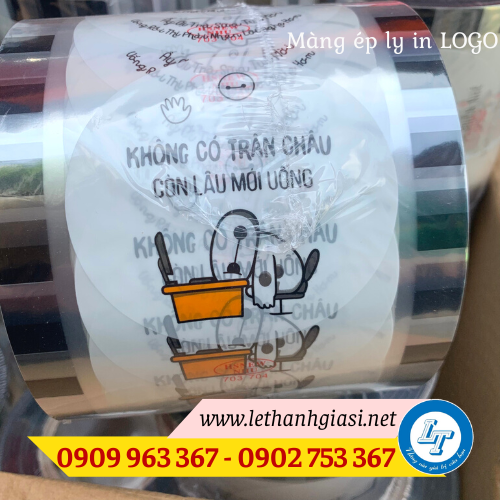 Mua cuộn màng ép ly có in hình ở đâu giá rẻ? màng ép ly in logo