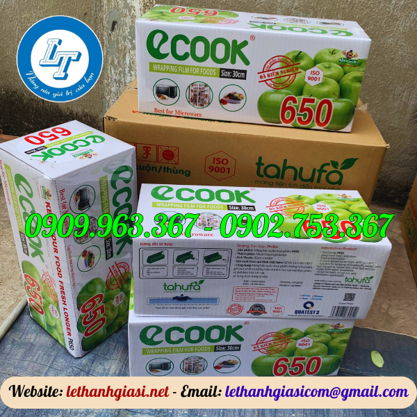 LÊ THANH BÁN MÀNG BỌC THỰC PHẨM SIZE LỚN NHẤT GIÁ RẺ NHẤT màng bọc thực phẩm ecook 650