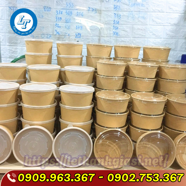 TÔ GIẤY 2 TẦNG, 2 NGĂN Ở ĐÂU BÁN GIÁ RẺ TÔ GIẤY KRAFT DÙNG 1 LẦN