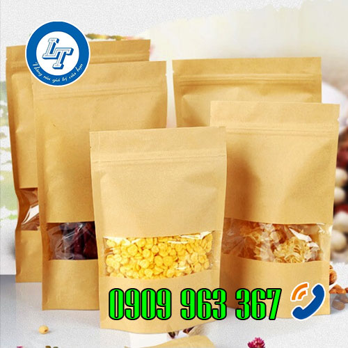 NƠI BÁN SỈ CÁC LOẠI TÚI ZIP GIÁ RẺ NHẤT TPHCM túi zipper giấy kraft có cửa sổ