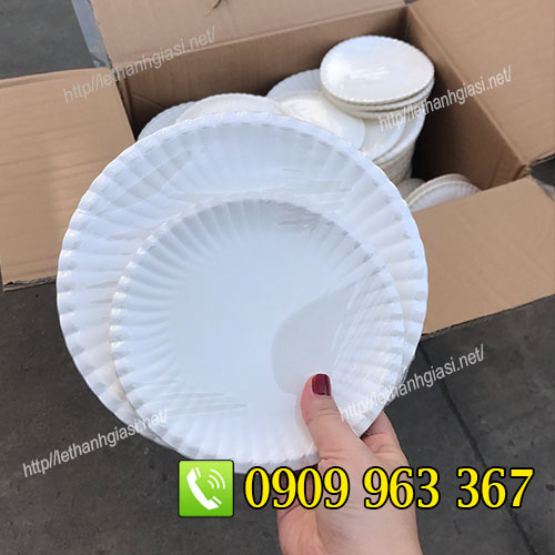 BỎ SỈ DĨA GIẤY DÙNG 1 LẦN GIÁ RẺ TẠI TPHCM dĩa giấy 16 cm và 21 cm