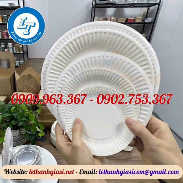 LẤY SỈ DĨA GIẤY ĐỰNG BÁNH SINH NHẬT Ở ĐÂU TPHCM dĩa giấy trắng