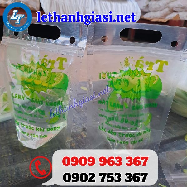 gia ssỉ thùng 25kg túi zip trà chanh 500ml in sẵn