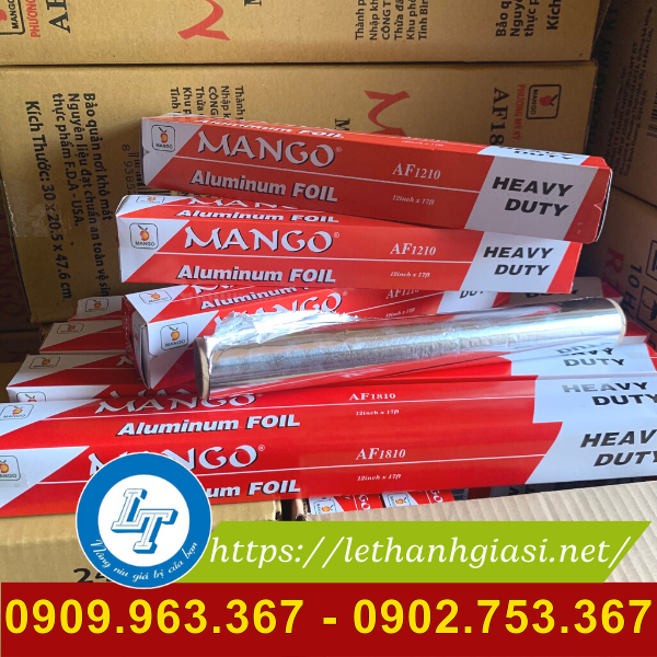 Giấy bạc cuộn ngắn, cuộn dài giá sỉ rẻ cho nhà hàng, quán ăn giấy bạc nướng mango