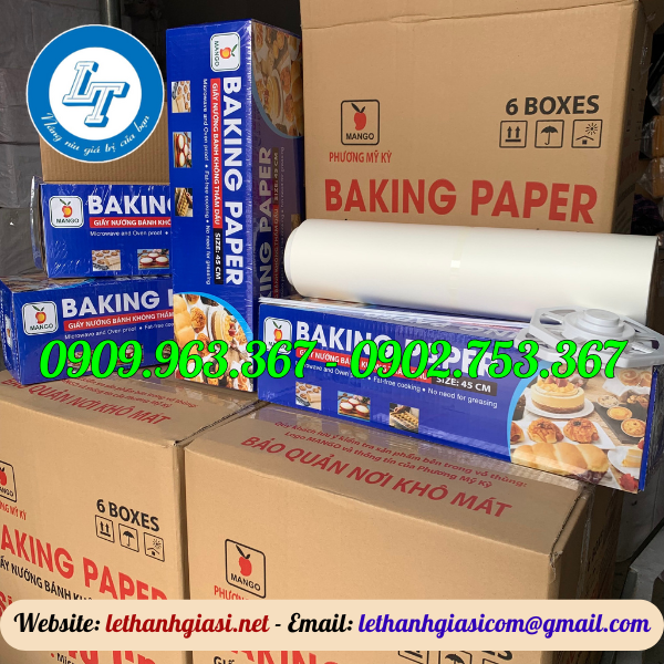 GIẤY NƯỚNG BÁNH KHÔNG THẤM DẦU CUỘN LỚN GIÁ SỈ giấy nướng bánh
