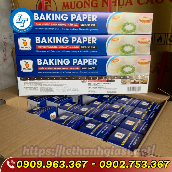 GIẤY NẾN NƯỚNG BÁNH CUỘN NHỎ GIÁ SỈ THÙNG 24 CUỘN giấy nướng bánh không thấm dầu