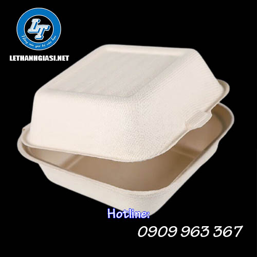 MUA SỈ HÔP BÃ MÍA ĐỰNG THỨC ĂN Ở ĐÂU TPHCM hộp bã mía vuông đựng xôi