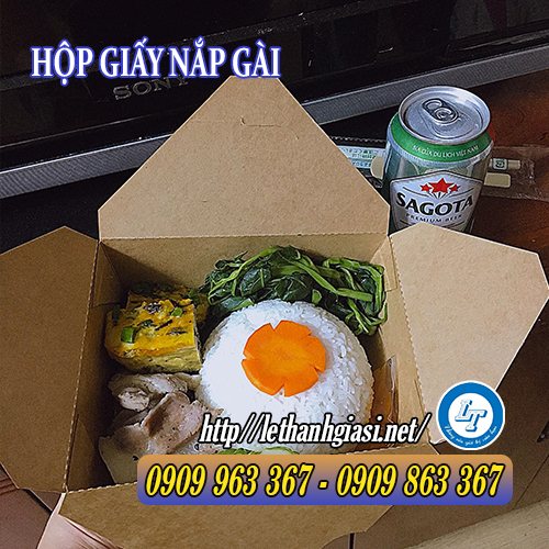 HỘP GIẤY KRAFT NẮP GÀI ĐỰNG THỨC ĂN GIÁ RẺ TPHCM hộp giấy đựng cơm nắp gài