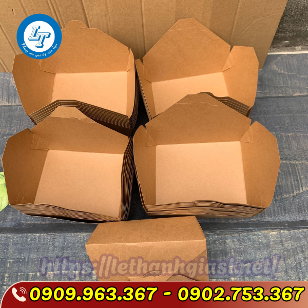 SỈ RẺ HỘP GIẤY KRAFT ĐỰNG THỨC ĂN CÓ SẴN TẠI TPHCM hộp giấy kraft nắp gài