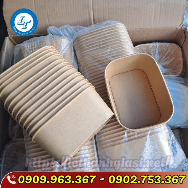 SỈ RẺ HỘP GIẤY KRAFT ĐỰNG THỨC ĂN CÓ SẴN TẠI TPHCM hộp giấy bento đựng thực phẩm