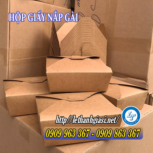 HỘP GIẤY KRAFT NẮP GÀI ĐỰNG THỨC ĂN GIÁ RẺ TPHCM hộp giấy kraft nắp gài đựng thực phẩm