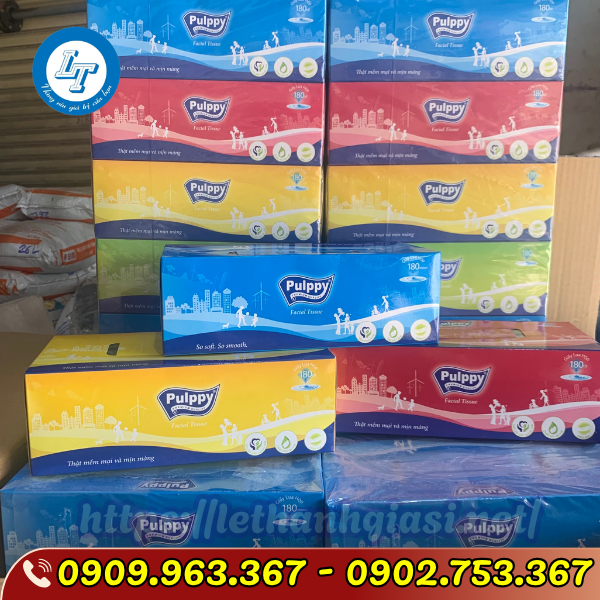 KHĂN GIẤY RÚT HỘP PULPPY GIÁ SỈ THÙNG 50 HỘP khăn giấy pulppy