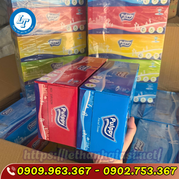 KHĂN GIẤY RÚT HỘP PULPPY GIÁ SỈ THÙNG 50 HỘP khăn giấy hộp pulppy