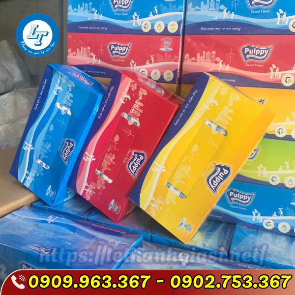 KHĂN GIẤY RÚT HỘP PULPPY GIÁ SỈ THÙNG 50 HỘP khăn giấy 2 lớp
