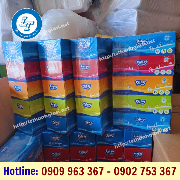 ĐẠI LÝ SỈ KHĂN GIẤY RÚT NHIỀU LOẠI TPHCM giấy rút hộp pulppy