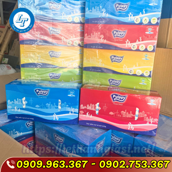 PHÂN PHỐI SỈ KHĂN GIẤY RÚT PULPPY HỘP CỨNG HÀNG CÔNG TY KHĂN GIẤY RÚT PULPPY HỘP