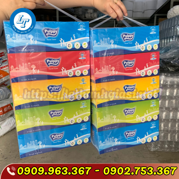 PHÂN PHỐI SỈ KHĂN GIẤY RÚT PULPPY HỘP CỨNG HÀNG CÔNG TY KHĂN GIẤY RÚT PULPPY HỘP