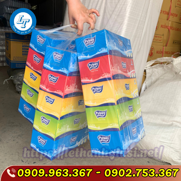 PHÂN PHỐI SỈ KHĂN GIẤY RÚT PULPPY HỘP CỨNG HÀNG CÔNG TY KHĂN GIẤY RÚT PULPPY HỘP