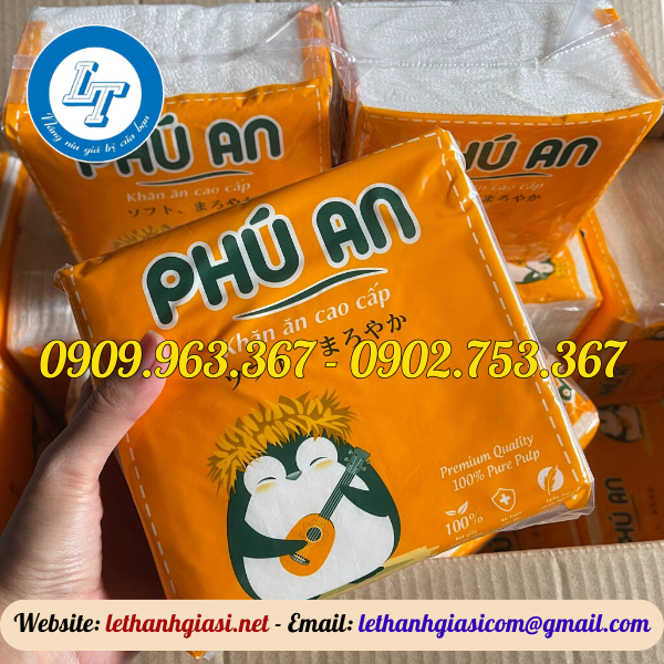 PHÂN PHỐI KHĂN GIẤY VUÔNG CÁC LOẠI GIÁ SỈ TPHCM khăn giấy phú an