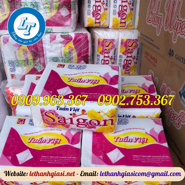 PHÂN PHỐI KHĂN GIẤY VUÔNG CÁC LOẠI GIÁ SỈ TPHCM khăn giấy tuần việt