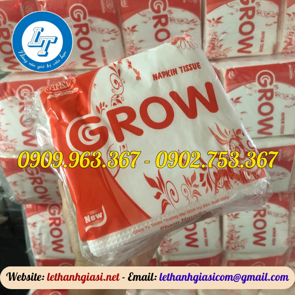 PHÂN PHỐI KHĂN GIẤY VUÔNG CÁC LOẠI GIÁ SỈ TPHCM khăn giấy grow