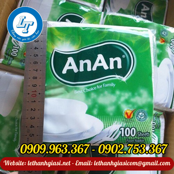 PHÂN PHỐI KHĂN GIẤY VUÔNG CÁC LOẠI GIÁ SỈ TPHCM khăn giấy an an