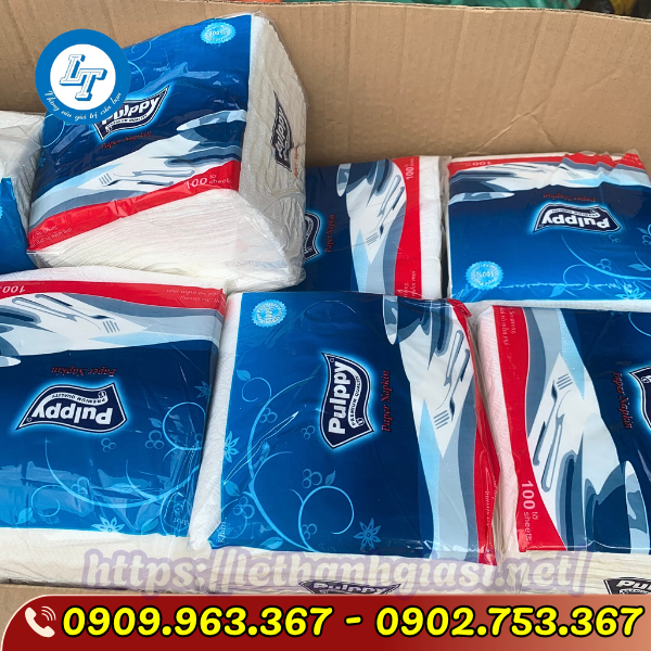 KHĂN GIẤY VUÔNG PULPPY GIÁ SỈ THÙNG 40 GÓI  KHĂN GIẤY VUÔNG PULPPY