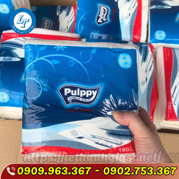 KHĂN GIẤY VUÔNG PULPPY GIÁ SỈ THÙNG 40 GÓI  KHĂN GIẤY VUÔNG PULLPY